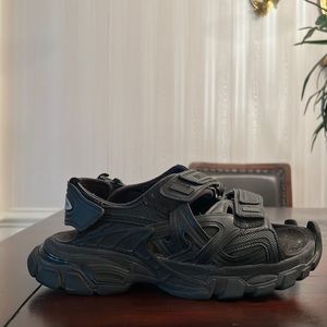 Black Balenciaga Mens Track Sandals
